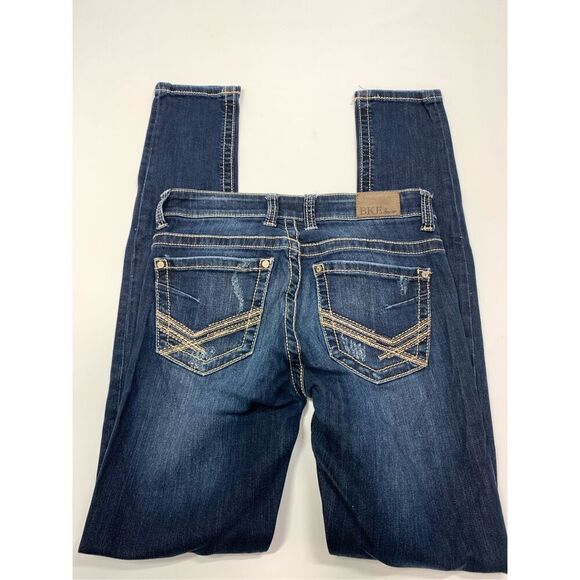 BKE Women's 5-Pocket Distressed Payton Denim Jeans Medium Wash Blue Size 25L - Picture 5 of 8